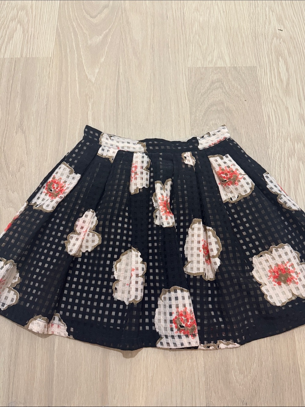 Chelsea & Violet Black Floral Circle Skirt
